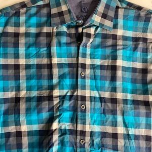Bugatchi green checker shirt XL classic fit